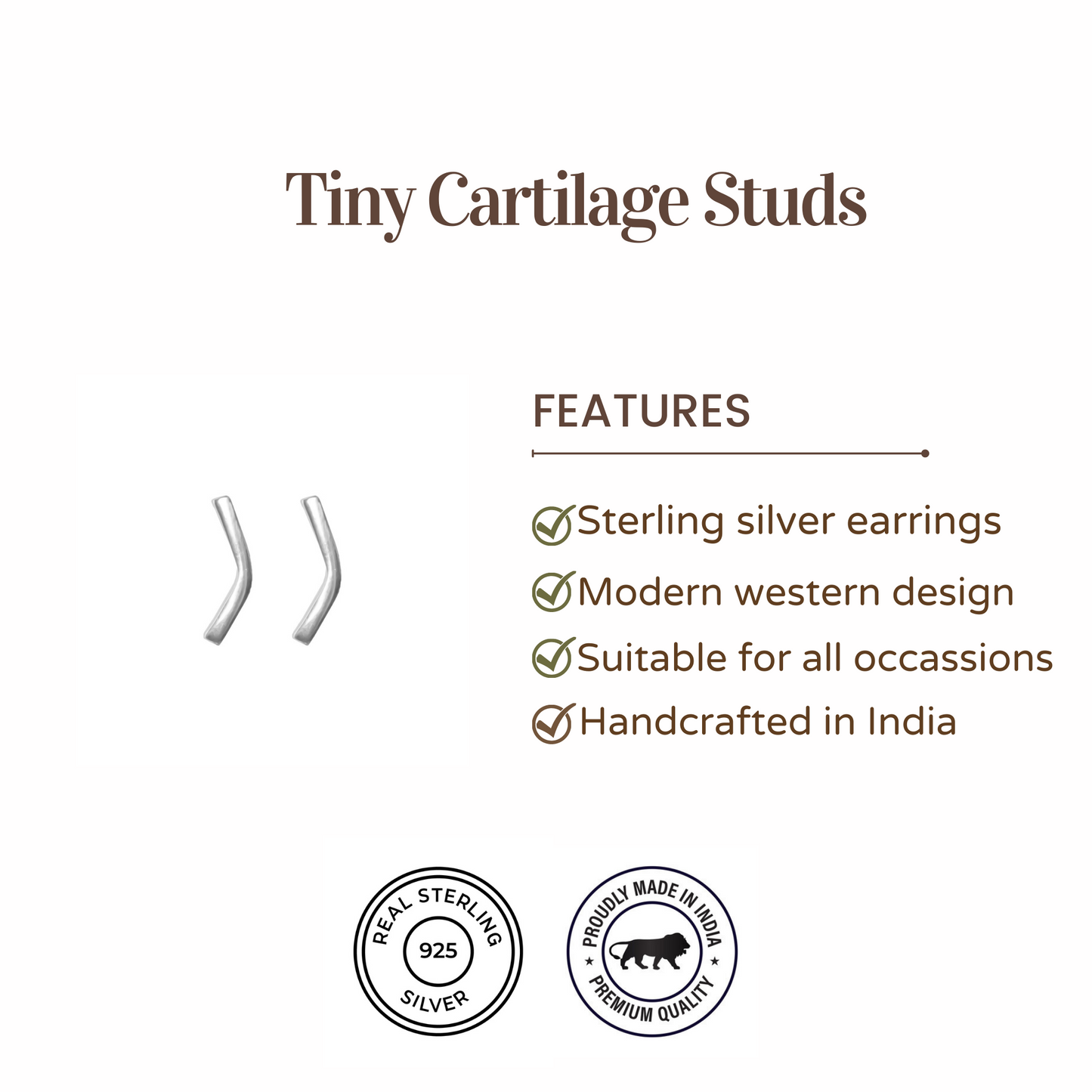 Tiny Cartilage Stud Earrings