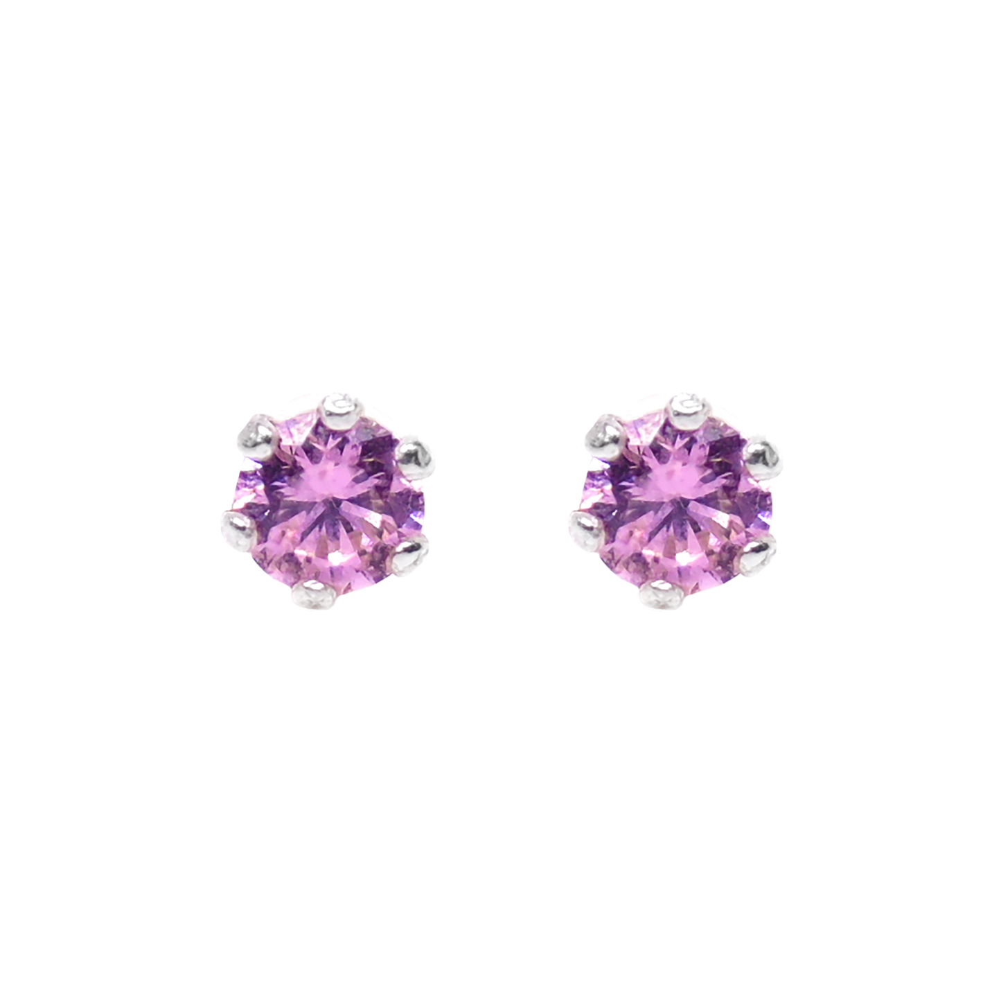 Ontique 925 Silver Lilac Studs Earrings For Women