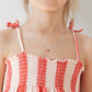 Ontique 925 Silver Striped Round Shaped Pendant For Kids