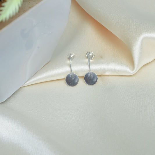 Silver Barbell Earrings