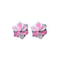 Ontique 925 Silver Pink Flower Shaped Studs Earrings For Kids