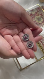 Load and play video in Gallery viewer, surya-mukhi-silver-oxidised-earrings