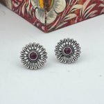 Load image into Gallery viewer, surya-mukhi-silver-oxidised-earrings