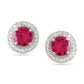Red Ruby Solitaire Stud Earrings