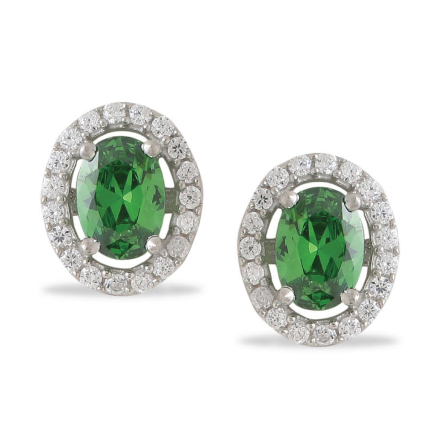Green Dazzling Sparks Stud Earrings