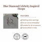 Blue Diamond Celebrity Inspired Hoop Earrings