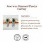 American Diamond Cluster Earrings