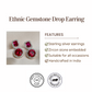Ethnic Gemstone Drop Earrings for Women