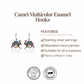 Camel Multicolor Enamel Hooks Earrings
