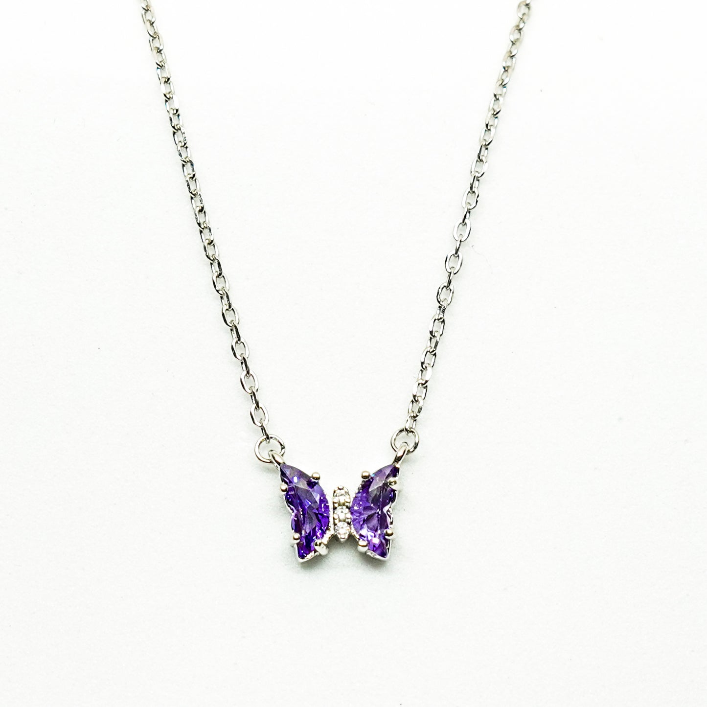 Sliver Chain Blue Butterfly Pendant Jewellery