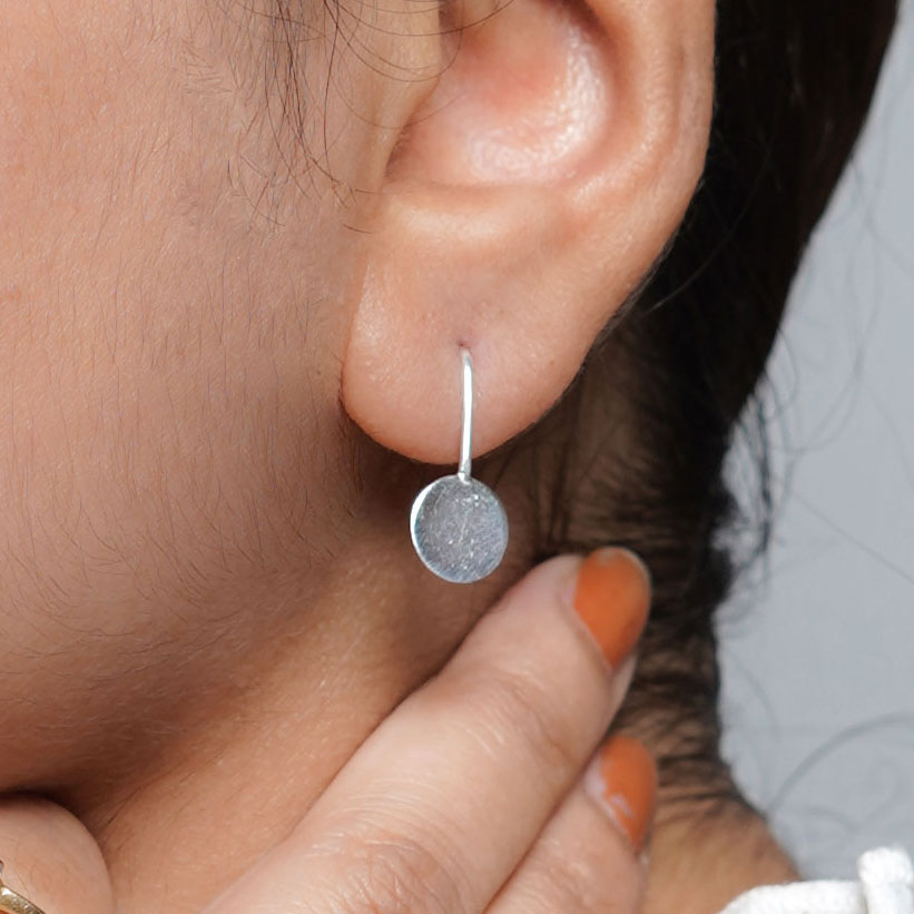 Silver Barbell Earrings