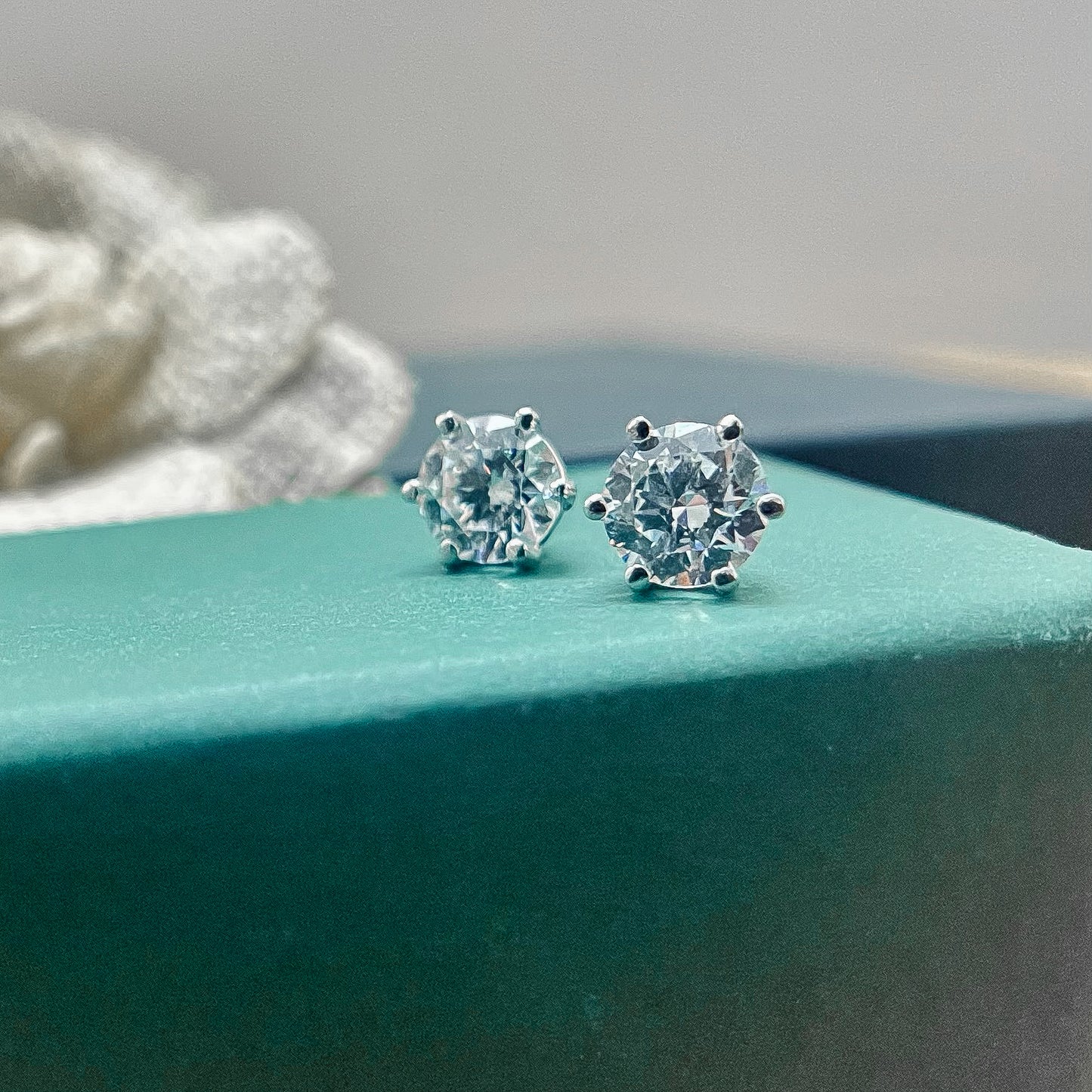 Sphere Diamond Stud Earrings