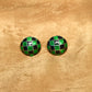 Black and Green Crisscross Stud Earrings for Women