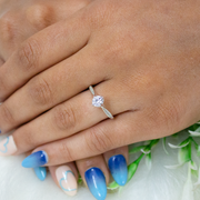 Enigma Solitaire Sterling Silver Adjustable Ring