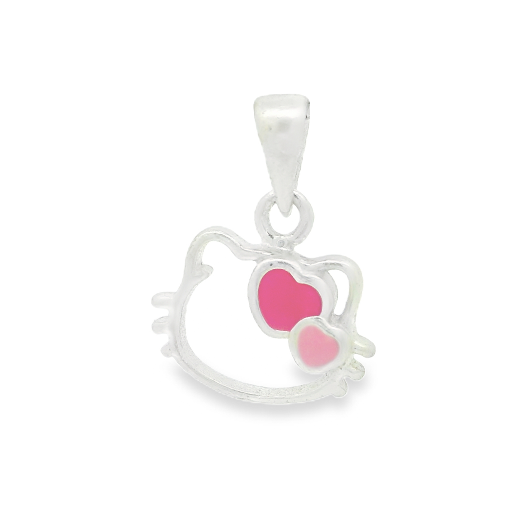 Ontique 925 Silver Cat Shaped Pendant For Kids