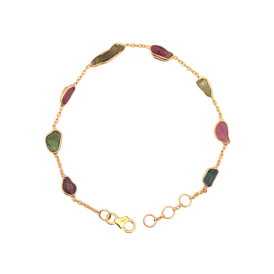 Golden Unfinished Natural Stone Bracelet