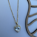 Load image into Gallery viewer, Diamond Heart Golden Sterling Silver Pendant Chain
