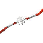 Load image into Gallery viewer, Silver Flower with Diamond Rakhi
