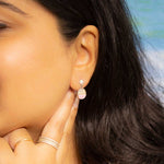 Load image into Gallery viewer, Pink Radiant MOP Silver Drop Earrings
