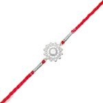 Load image into Gallery viewer, Silver Flower Rakhi with Moti
