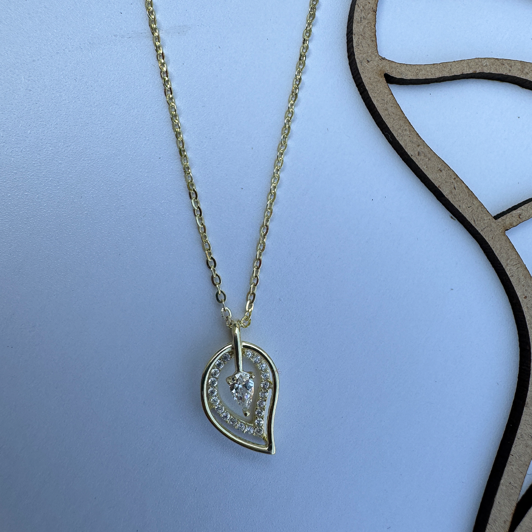 Eternal Leaf Golden Sterling Silver Pendant Chain