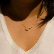 Moon Star 18K Gold Plated Sterling Silver Pendant Chain Necklace