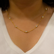 Radiara 18K Gold Plated Sterling Silver Pendant Chain Necklace