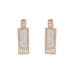 Load image into Gallery viewer, Rose Gold Crystal charm MOP silver earrings
