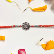 Sliver Aura Flower Rakhi
