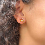 Load image into Gallery viewer, Luxurious loop Silver stud earrings
