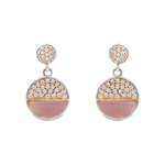 Load image into Gallery viewer, Pink Radiant MOP Silver Drop Earrings
