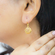 Crisscross globe 1 micron gold plated silver earrings