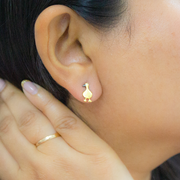 Duck 1 micron gold plated silver earrings