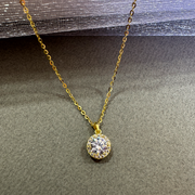 Diamond Drop  Golden Sterling Silver Pendant Chain