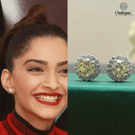 Load image into Gallery viewer, Rimming Moon Golden Swarovski Diamond Stud Earrings
