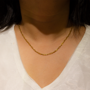 Link Chain 18K Gold Plated Sterling Silver Pendant Chain Necklace