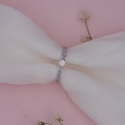 Promise Solitaire Sterling Silver Adjustable Ring