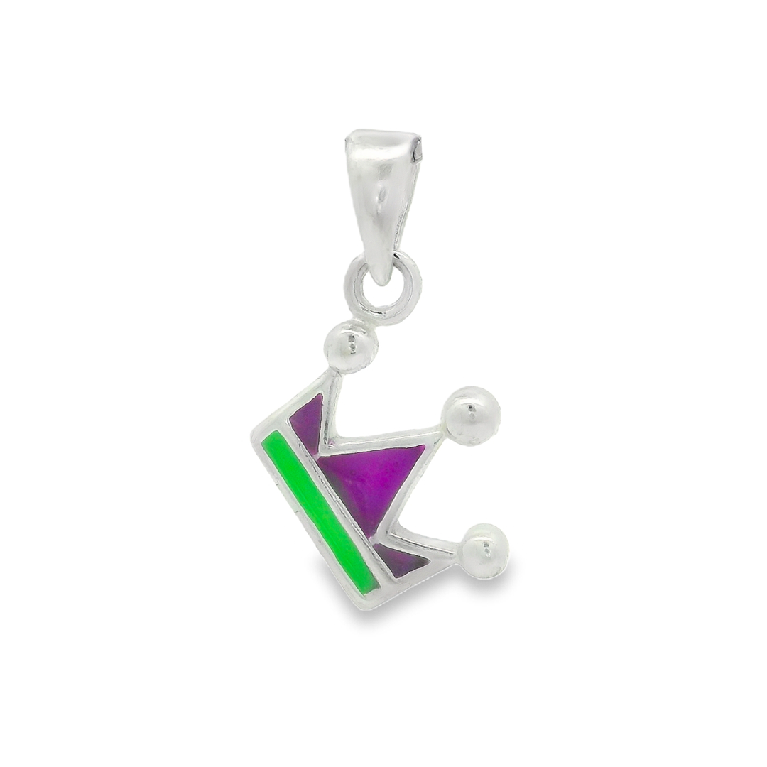 Ontique 925 Silver Crown Shaped Pendant For Kids