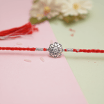 Load image into Gallery viewer, Sliver Aura Flower Rakhi
