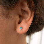 Load image into Gallery viewer, Ontique 925 Silver Turquoise Blue Studs Earrings For Women
