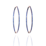 Load image into Gallery viewer, Blue Diamond Celebrity Inspired Hoop Earrings
