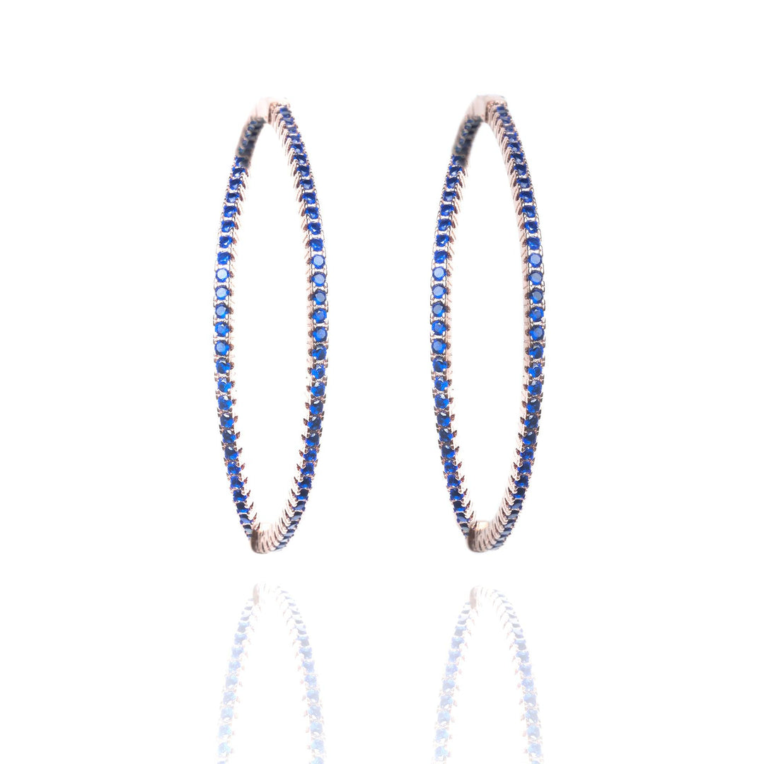 Blue Diamond Celebrity Inspired Hoop Earrings