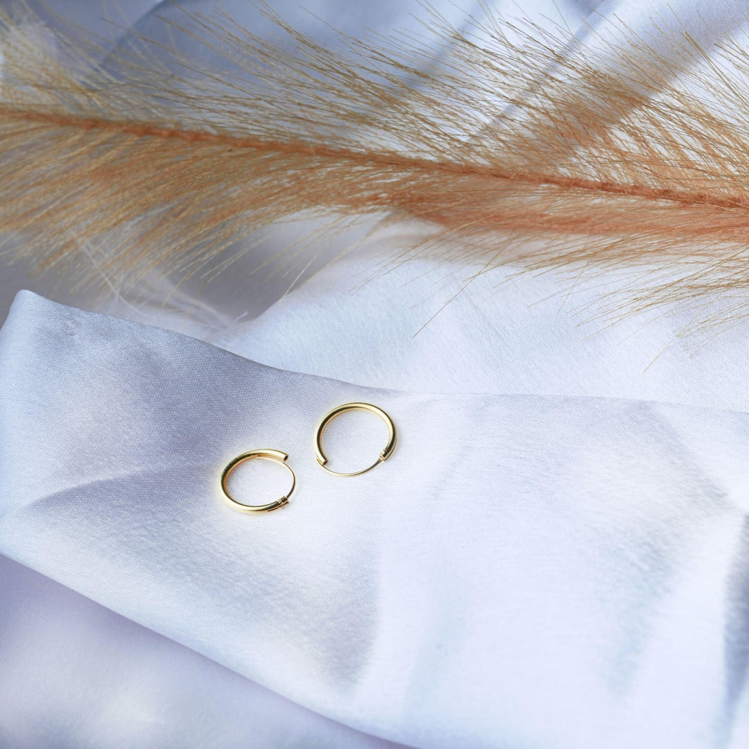 Elegant Fusion Golden Hoops Earrings