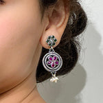 Load image into Gallery viewer, Tattva Silver Oxidised Earrings
