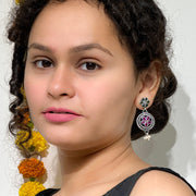 Tattva Silver Oxidised Earrings