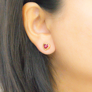 Golden Heart 18k Gold Plated Sterling Silver Earrings