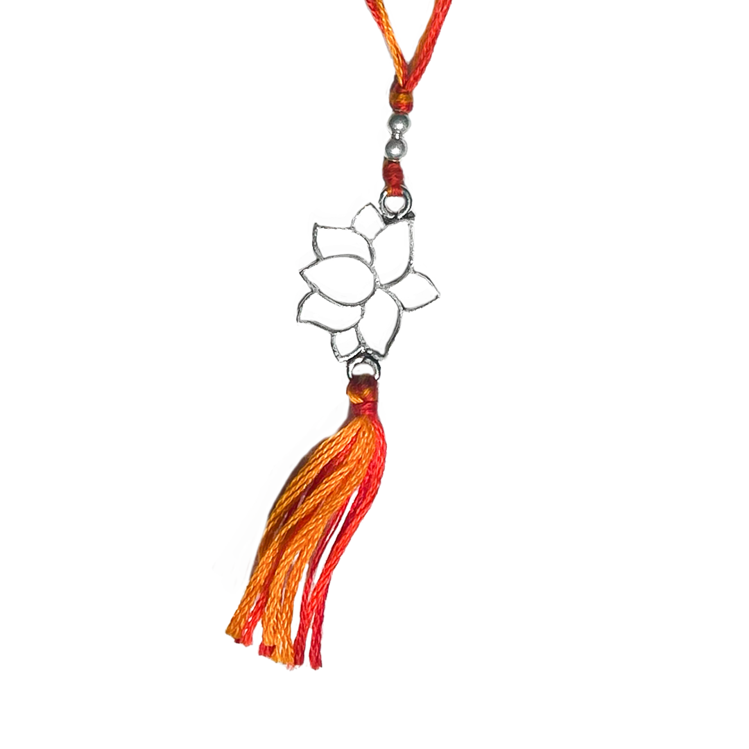 Silver Lotus Lumba Rakhi