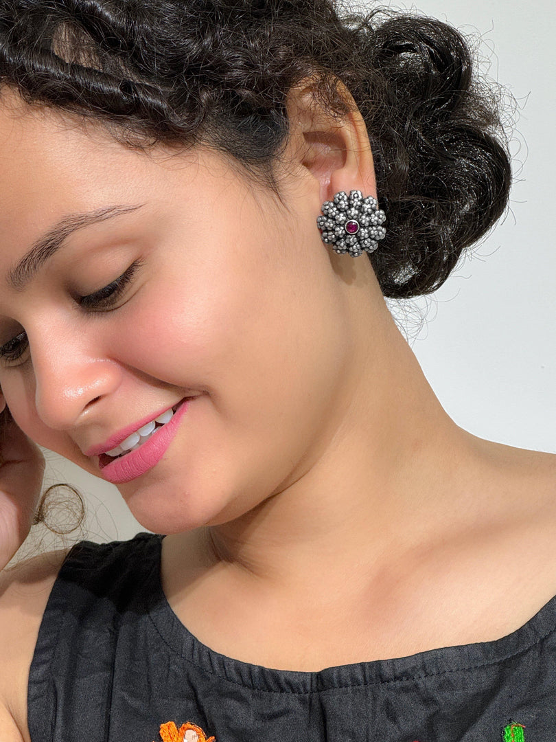 Srishti Oxidised Silver Earrings for Women