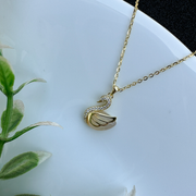 Radiant Swan Golden Sterling Silver Pendant Chain