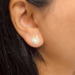 Load image into Gallery viewer, Snowfall Silver stud earrings
